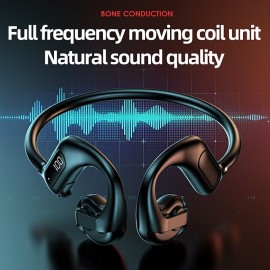 Bone Conduction Earphone bluetooth V5.3 Low Latency 13mm Dynamic Driver HiFi Stereo 200mAh LED Battery Display IPX6 Waterproof Outdoors Sports Earhooks Headset
