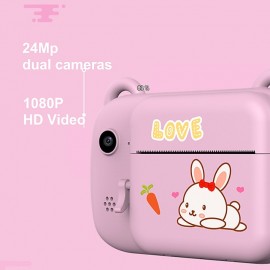 Kids Instant Printing Camera Mini Digital Camera With HD Video Recording Dual Lens Thermal Photo Paper Christmas Gift Boys Girls
