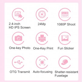 Kids Instant Printing Camera Mini Digital Camera With HD Video Recording Dual Lens Thermal Photo Paper Christmas Gift Boys Girls
