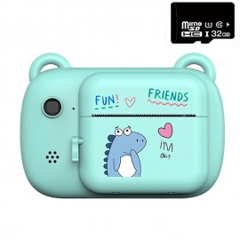 Kids Instant Printing Camera Mini Digital Camera With HD Video Recording Dual Lens Thermal Photo Paper Christmas Gift Boys Girls
