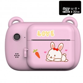 Kids Instant Printing Camera Mini Digital Camera With HD Video Recording Dual Lens Thermal Photo Paper Christmas Gift Boys Girls
