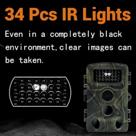 36MP 1080P PR3000 Trail Camera With Night Vision Motion Activated 0.2S Trigger Time Waterproof Outdoor Wildlife Hunting Camera
