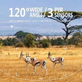 1080P 20MP Tracking Camera Hunting Camera With 120 PIR Sensor 0.3 Trigger Time Tracking Game Camera IP56 Waterproof Used For Wildlife Monitoring
