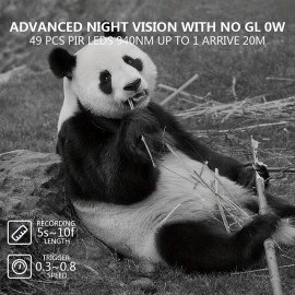 1080P 20MP Tracking Camera Hunting Camera With 120 PIR Sensor 0.3 Trigger Time Tracking Game Camera IP56 Waterproof Used For Wildlife Monitoring
