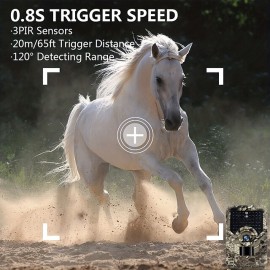 1080P 20MP Tracking Camera Hunting Camera With 120 PIR Sensor 0.3 Trigger Time Tracking Game Camera IP56 Waterproof Used For Wildlife Monitoring
