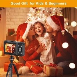 Digital Camera FHD 1080P Digital Camera for Kids Video Camera with 32GB SD Card 16X Digital Zoom Compact Point and Shoot Camera Portable Small Camera for Teens Students Boys Girls Seniors

