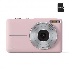Digital Camera FHD 1080P Digital Camera for Kids Video Camera with 32GB SD Card 16X Digital Zoom Compact Point and Shoot Camera Portable Small Camera for Teens Students Boys Girls Seniors
