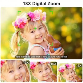 Vlogging Camera 4K 48MP Digital Camera with WiFi Free 32G TF Card & Hand Strap Auto Focus & Anti-Shake Built-in 7 Color Filters Face Detect 3'' IPS Screen 140Wide Angle 18X Digital Zoom
