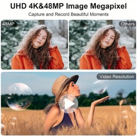 Vlogging Camera 4K 48MP Digital Camera with WiFi Free 32G TF Card & Hand Strap Auto Focus & Anti-Shake Built-in 7 Color Filters Face Detect 3'' IPS Screen 140Wide Angle 18X Digital Zoom
