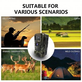 Outdoor Hunting Camera 2.7K HD 2.0 Inch Screen Wide-angle IP66 Waterproof Camera With Infrared Night Vision Used For Animal Monitoring And Garden Guarding (Battery Not Included)
