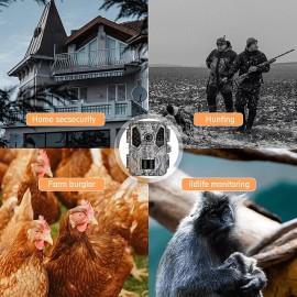 Outdoor 36MP Trail Camera 2k 120 Detection Range IP65 Waterproof No Glow Night Vision Wildlife Monitoring Trap Game Cam
