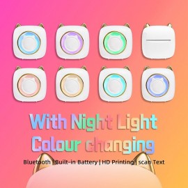Mini Portable Printer Thermal Printing Sticker Wireless Inkless Mini Pocket Printer Self-adhesive Label Printer Photo Printer
