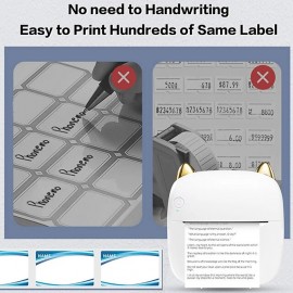 Mini Portable Printer Thermal Printing Sticker Wireless Inkless Mini Pocket Printer Self-adhesive Label Printer Photo Printer
