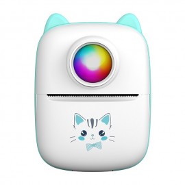 Portable Thermal Printer Wireless Inkless 203DPI Photo Label Memo Wrong Question Printing Machine With USB Cable for IOS Android(5 rolls thermal paper)
