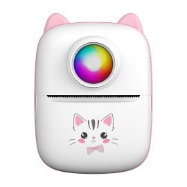 Portable Thermal Printer Wireless Inkless 203DPI Photo Label Memo Wrong Question Printing Machine With USB Cable for IOS Android(5 rolls thermal paper)
