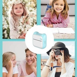 Mini Photo Printer For IPhone/Android 1000mAh Portable Thermal Photo Printer For Gift Study Notes Work Children Photo Picture Memo with 5 Rolls Sticker
