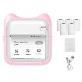 Mini Photo Printer For IPhone/Android 1000mAh Portable Thermal Photo Printer For Gift Study Notes Work Children Photo Picture Memo with 5 Rolls Sticker
