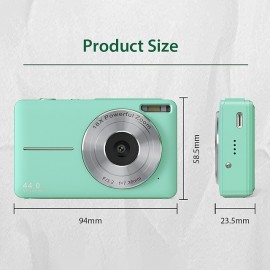 Digital Camera 1080P 44MP Vlogging Camera with LCD Screen 16X Zoom Compact Portable Mini Rechargeable Camera Gifts for Students Teens Adults Girls Boys
