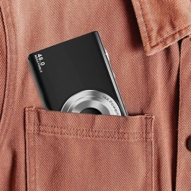 Digital Camera 2.7K 48MP Vlogging Camera Autofocus Digital Spot and Shooting Camera with 32GB Memory Card 16x Zoom Time-Lapse Digital Camera Suitable for Kids Teens Students Boys & Girls
