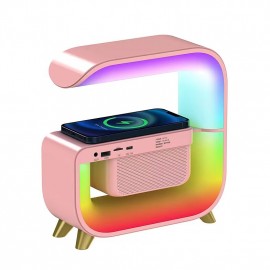 Big G3 Bluetooth Speaker Clock Display 15W Wireless Charging Desktop Home Decor Colorful Atmosphere Light Creative Gift for Child

