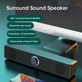 4D Surround Sound BT 5.0 Speakers Computer Speakers Stereo Subwoofer Suitable For Laptop Computer Theater TV Soundbar Box Home Theater
