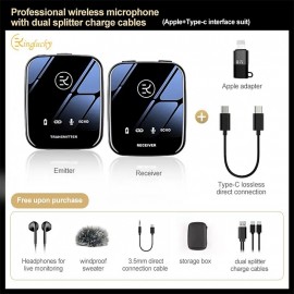 Wireless Lavalier Microphone For Dslr Camera Camcorder Smartphone And Tablet For Youtube Gift For Birthday/Easter/President's Day/Boy/Girlfriends
