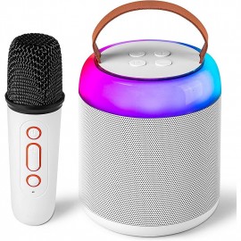 Mini Karaoke Machine with 1 Wireless Microphones for Kids Adults Portable Bluetooth Speaker Toy for Girls and Boys 2 4 5 6 7 8 9 10 12 Year Old Girl Birthday Gift Home Party Ideas
