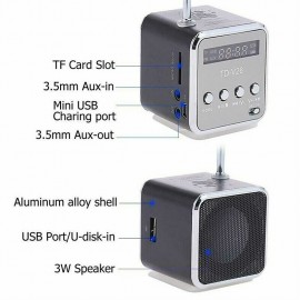 Mini Portable Stereo Audio Speaker Music Player FM Radio TF Card U Disk Support
