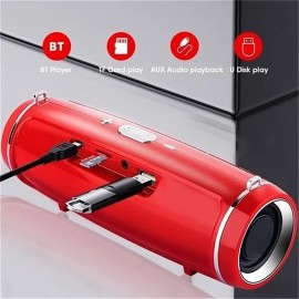 Clear Stereo Sound Professional IPX7 Waterproof Outdoor HIFI Column Speaker Wireless Bluetooth Speaker Subwoofer Sound Box Support FM Radio TF Mp3 Player
