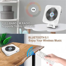 New Upgrade Bluetooth CD Player with Dust Protection and LED Screen 3.5 mm AUX Socket with Remote Control Home Audio FM Radio USB MP3 Music Player
