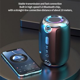 Bluetooth Speaker Portable Speaker Bluetooth Wireless Speaker HiFi Stereo LED RGB Lighting Outdoor Bluetooth Wireless Subwoofer for Car Office Gy
