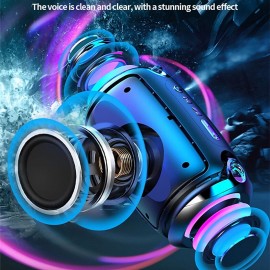 Bluetooth Speaker Portable Speaker Bluetooth Wireless Speaker HiFi Stereo LED RGB Lighting Outdoor Bluetooth Wireless Subwoofer for Car Office Gy
