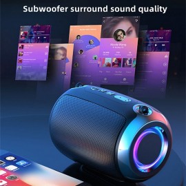 Bluetooth Speaker Portable Speaker Bluetooth Wireless Speaker HiFi Stereo LED RGB Lighting Outdoor Bluetooth Wireless Subwoofer for Car Office Gy
