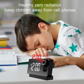 Smart Alarm Clock S282-A1 for Led Digitale Projectie Wekker Tafel Elektronische Wekker Met Projectie  Tijd Projector Slaapkamer Nachtkastmodus
