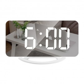 LED Mirror Table Clock Digital Alarm Clock RGB Display Memory Function LED Light Up Table Electronic Clock Nightstand Clock
