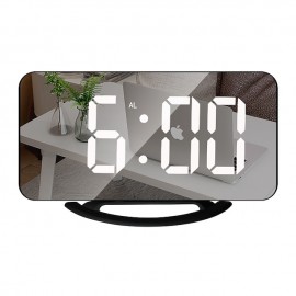 LED Mirror Table Clock Digital Alarm Clock RGB Display Memory Function LED Light Up Table Electronic Clock Nightstand Clock
