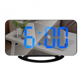 LED Mirror Table Clock Digital Alarm Clock RGB Display Memory Function LED Light Up Table Electronic Clock Nightstand Clock
