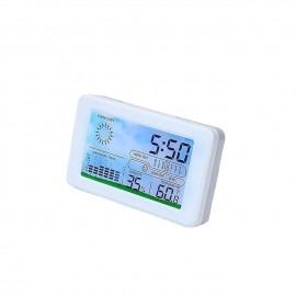 LCD Multi-function Weather Temperature And Humidity Electronic Clock Wall-mounted Household Large-screen Digital Calendar Shipment Without Battery
