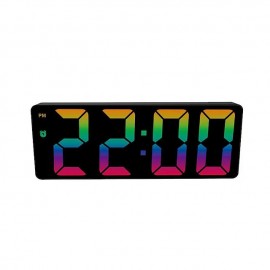 Digital Alarm Clock Color Font LED Display Bedroom Electronic Desktop Alarm Clock
