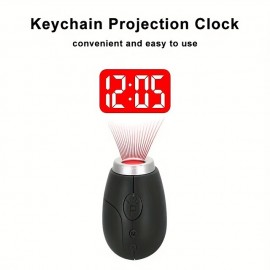 Creative Projection Electronic Clock LED Digital Clock Mini Portable Projection Clock Flashlight Keychain Projection Watch

