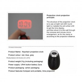 Creative Projection Electronic Clock LED Digital Clock Mini Portable Projection Clock Flashlight Keychain Projection Watch
