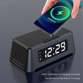 Wireless Charger 4 in 1 with Digital Alarm Clock 15W Fast Charging Station for Apple Watch 8/7/SE/6/5/4/3/2 AirPods Pro Compatible with iPhone 14/13/12 Pro Max/11/XS Max/XR/X/8 Plus/Samsung Galaxy
