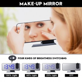 New Dual Alarm Clock Projection Electronic Clock LED Mirror Mirrors Large Screen Alarm Clock

