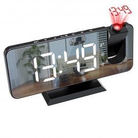 New Dual Alarm Clock Projection Electronic Clock LED Mirror Mirrors Large Screen Alarm Clock

