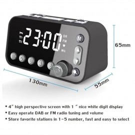 Digital Alarm Clock DAB/FM Radio Backup Dual Alarm Settings Jumbo Screen Display Electronic Desktop Clock with Snooze Function
