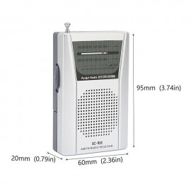 Portable Radios Small, AM FM Radio, Battery Radio Transistor With Power Indicator AA Battery Operated For Jogging Walking And Camping
