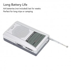 Portable Radios Small, AM FM Radio, Battery Radio Transistor With Power Indicator AA Battery Operated For Jogging Walking And Camping
