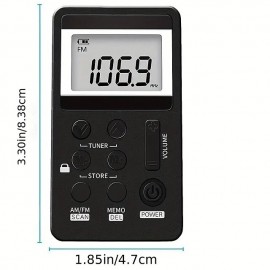 Personal Mini AM FM Portable Digital Tuning Transistor RadiosRechargeable Battery For Walk/Jogging/Gym/Camping

