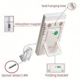 1pc Accurate Digital Thermometer and Hygrometer with LCD Display and Probe Sensor for Indoor and Outdoor Temperature and Humidity Measurement
