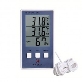 1pc Accurate Digital Thermometer and Hygrometer with LCD Display and Probe Sensor for Indoor and Outdoor Temperature and Humidity Measurement
